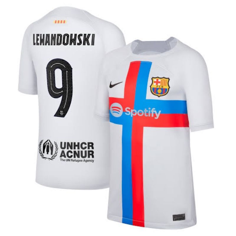 JERSEY KAOS BOLA ANAK LEWANDOWSKI BARCELONA AWAY TERBARU 2023