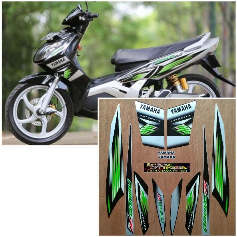 Striping original Yamaha Nouvo Z Hitam silver Lis hijau tahun 2005