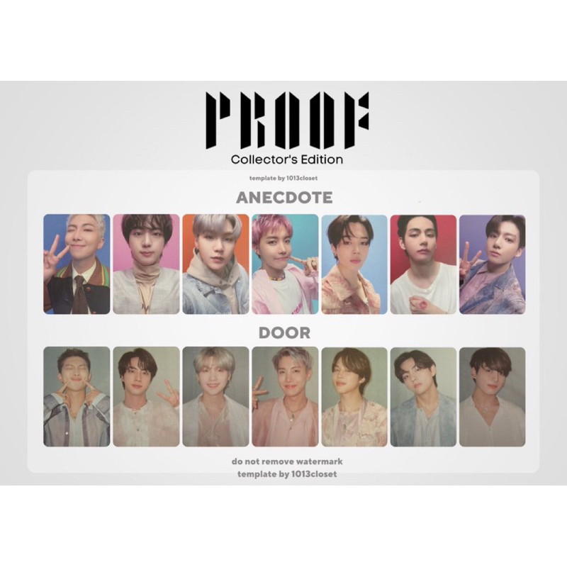 OFFICIAL PROOF COLLECTOR TAE KECUP COMPACT VERSION PHOTOCARD RM NAMJOON JIN SEOKJIN YOONGI SUGA JIMI