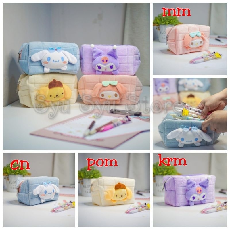 

Pouch Tempat Pensil Kosmetik Serbaguna Boneka My Melody Kuromi Cinnamoroll Pompompurin