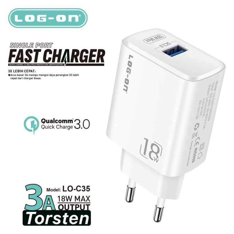 Batok logon fastcharging LO C35 TORSTEN 18w 3A BY SEN