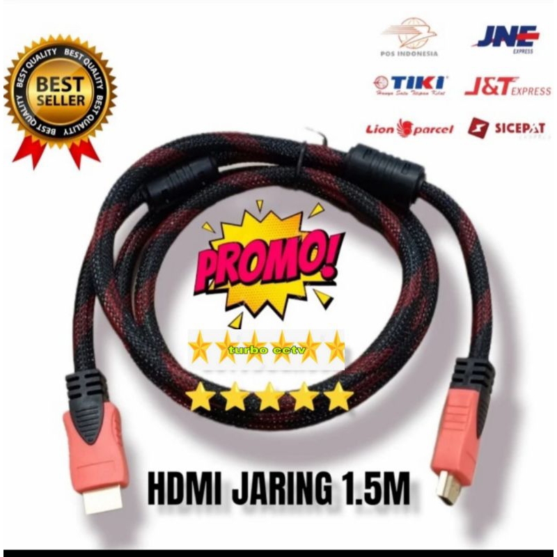 KABEL HDMI 1.5M SERAT JARING HDMI TO HDMI 1.5 m 1080P V1.4 3D HQ