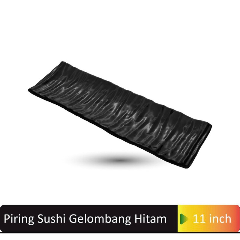 Piring Sushi Gelombang Melamin GLORI 11 inch / Piring Saji Sushi / Piring Makan Melamin