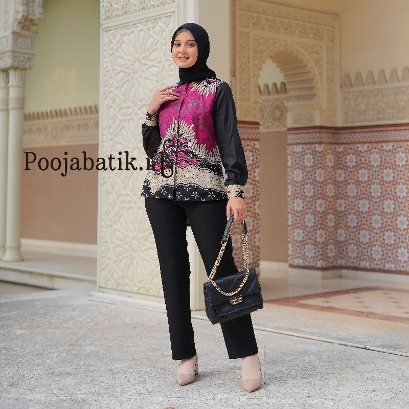 BLOUS KOMBINASI ,ATASAN BATIK,BAJU KERJA,BUSANA WANITA