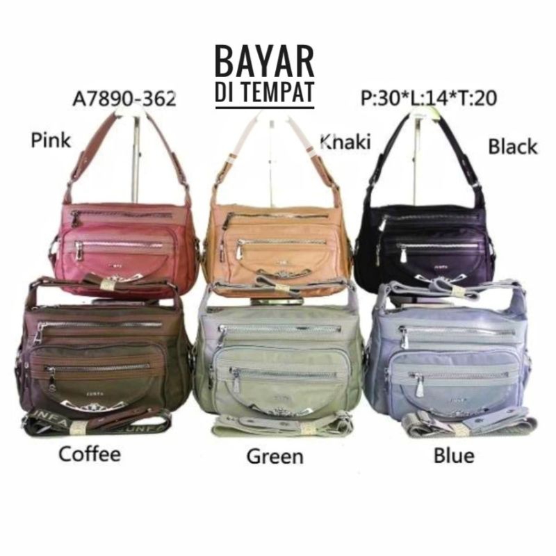 HARGA DISKON  Tas SELEMPANG wanita JUNFA A7890-362# parasut nilon terbaru....