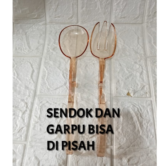 TANG SALAD PLASTIK BENING, SENDOK GARPU PENJEPIT PRASMANAN SAYURAN SALAD, SENDOK SALAD
