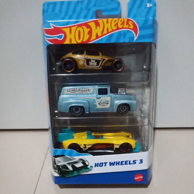 hot wheels 3 hotwheels gift pack 56 ford f-100/custom volkswagen beetle