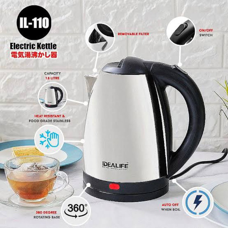 Idealife Kettle / Teko Listrik 1,8L Pemanas Air Elegan