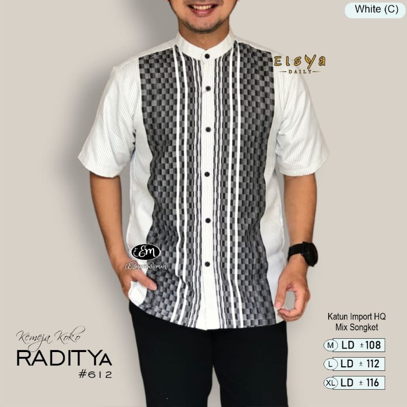 kemeja koko raditya #612 katun import high quality mix songket cocok untuk ramadhan