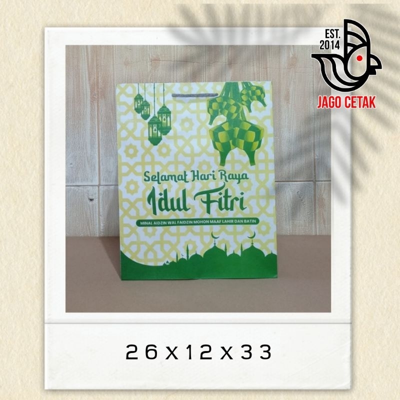 

paperbag Idul Fitri lebaran paket bahan wk cetak offset paper bag lebaran tas parsel godybag bag