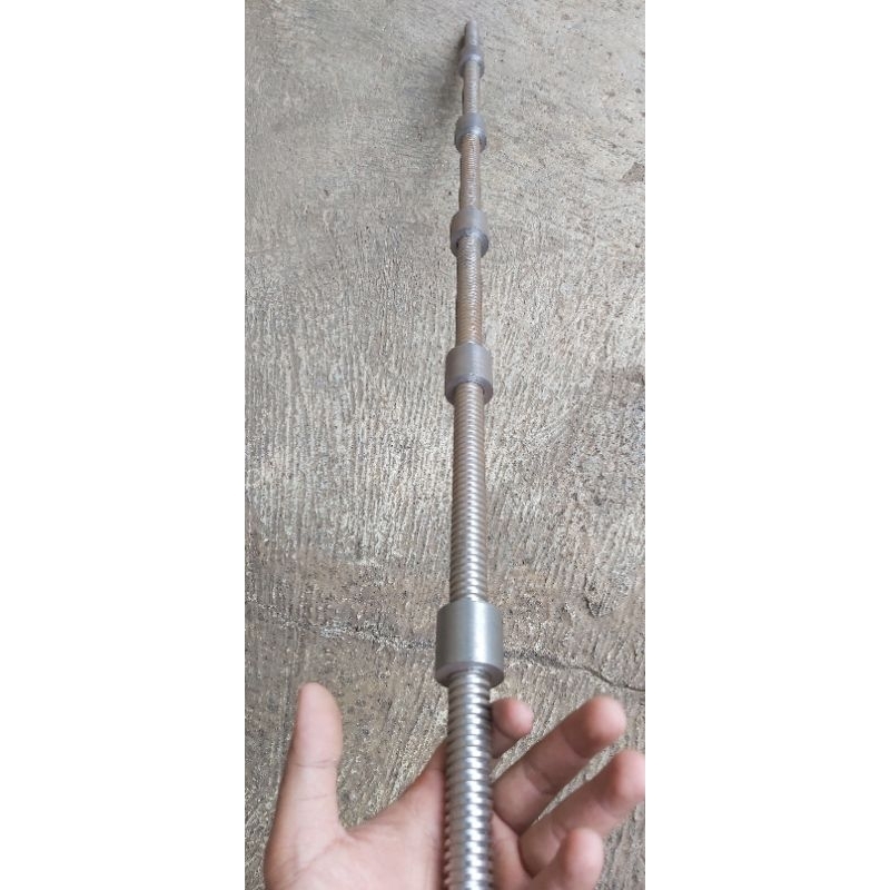 As Drat Ulir Kotak Diameter 19mm Panjang 100cm Plus 5 Mur Long Drat As Drat 19mm