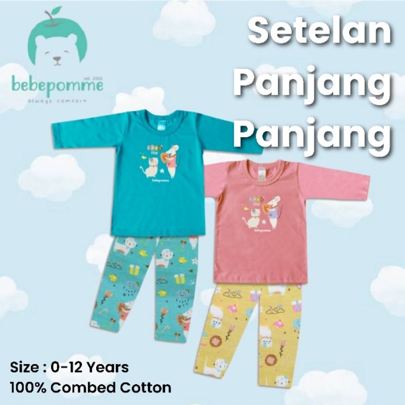Bebepomme Piyama / Baju Tidur Anak Bayi Anak Tanggung | Bebe Pomme Pajamas Setelan Panjang Panjang CAT MOUSE 328