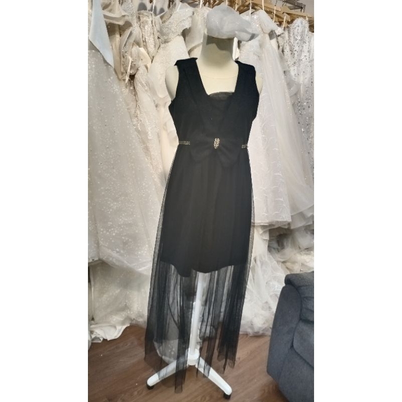 gaun promnight hitam murah/ preloved dari bridal/ promnight gaun malam/ gaun mewah/ gaun pesta