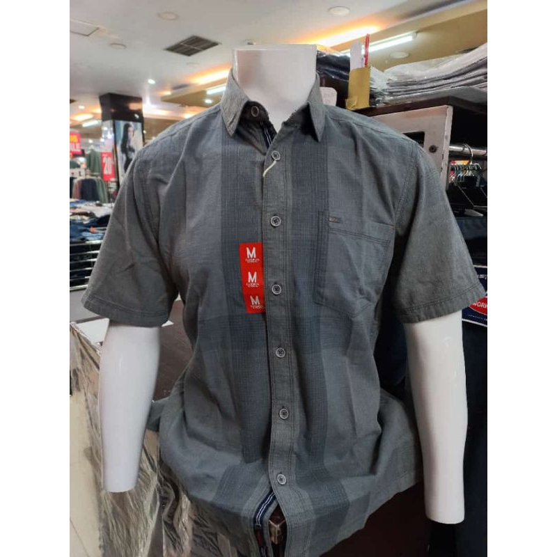 KEMEJA CARDINAL JEANS PRIA ORIGINAL TERBARU LENGAN PENDEK ABU PROMO