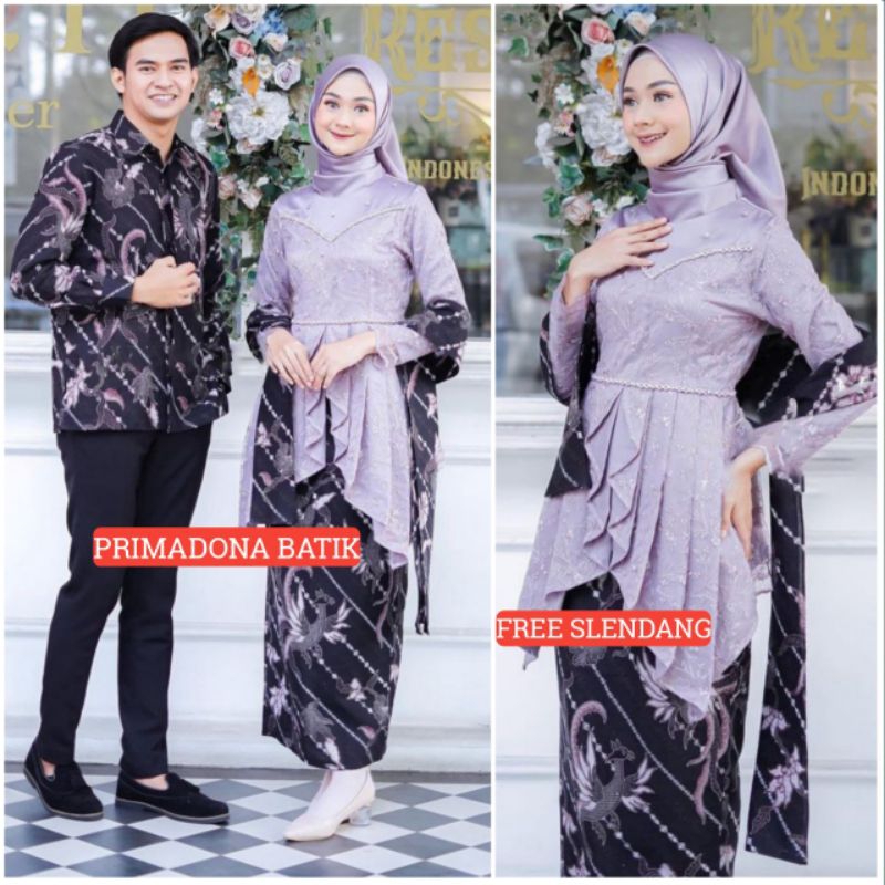 Couple Kebaya Modern Baju Wisuda Tunangan Lamaran Terbaru Baju Batik Brokat Couple laffeya