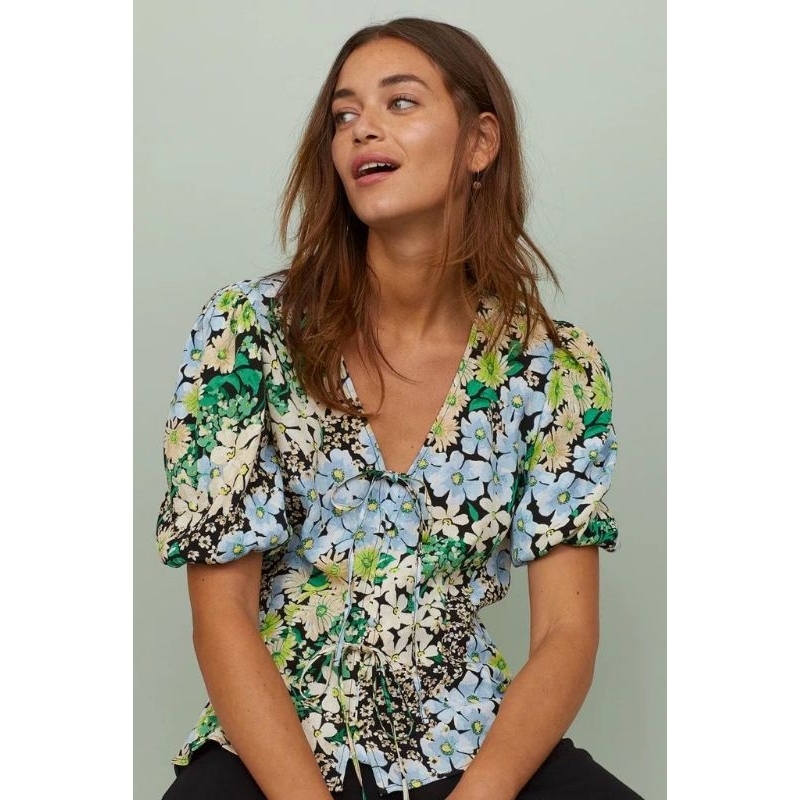 Hm puff printed blouse