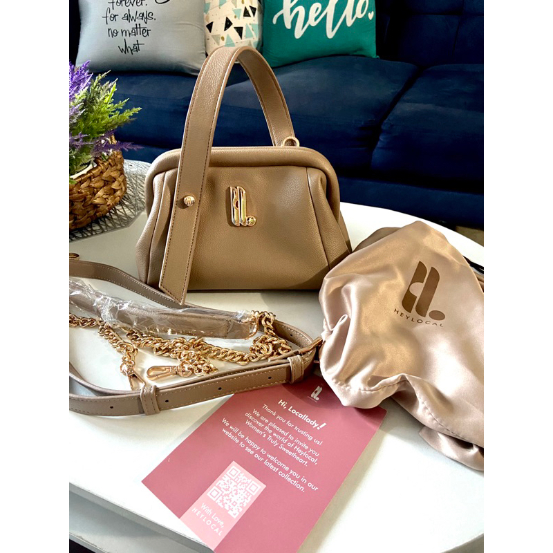 preloved heylocal id osaka bag light taupe