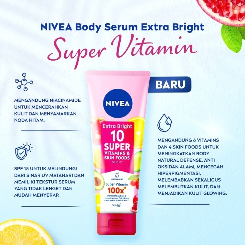 NIVEA Extra Bright Body Serum 10 Super Vitamin &amp; Skin 180ml