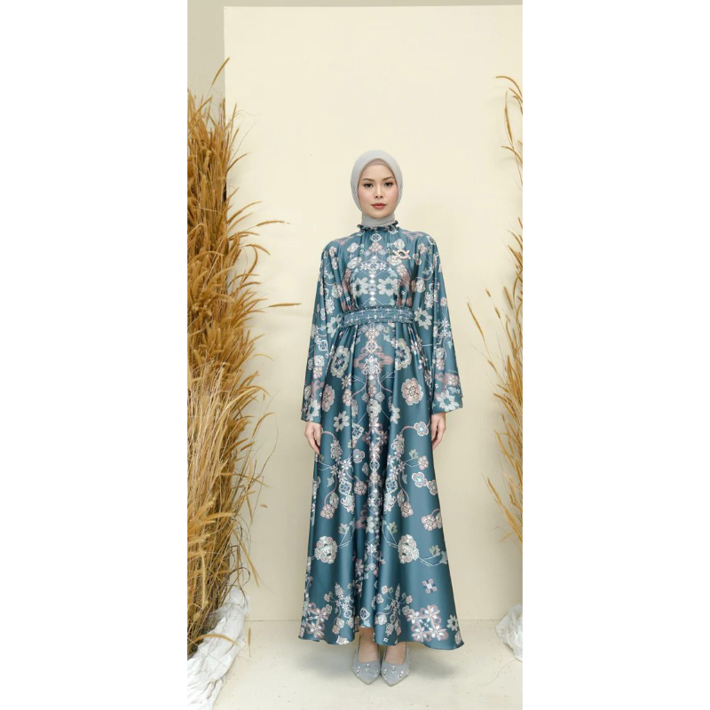 NEW READY STOCK BUKAN PO DUMAI SERIES DRESS EMERALD WEARING KLAMBY X DWIHANDA - KLamby, WK, WEARING 