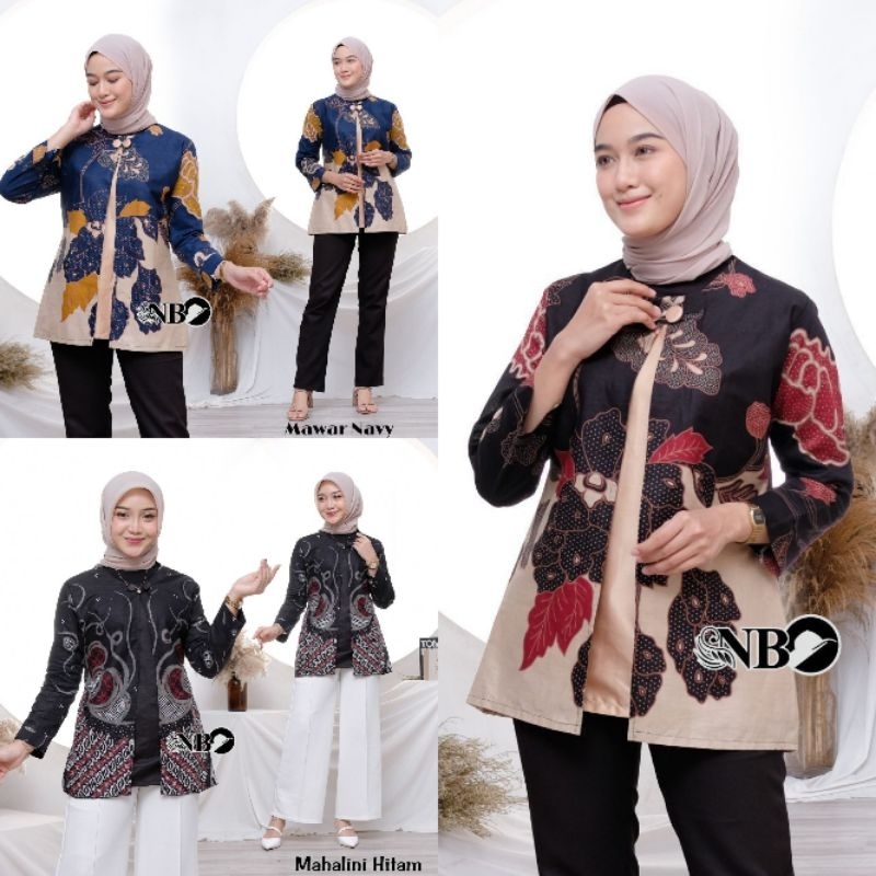 BAJU BATIK WANITA MODERN MONALISA GENES M,L,XL asli PEKALONGAN