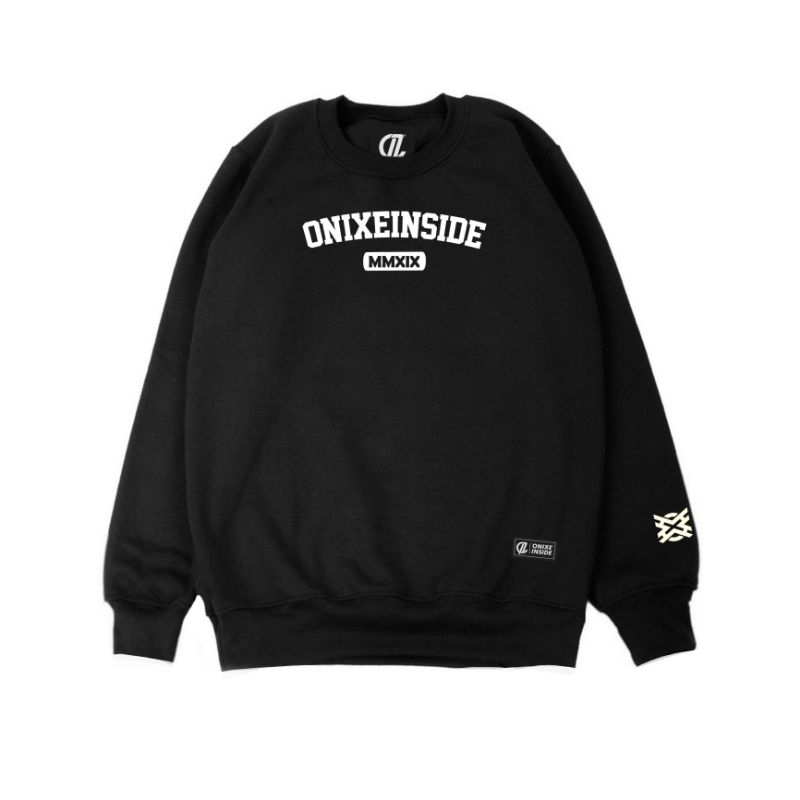 Sweater Crewneck Bordir Onixe Inside Full Black Original Premium (Bisa Cod)