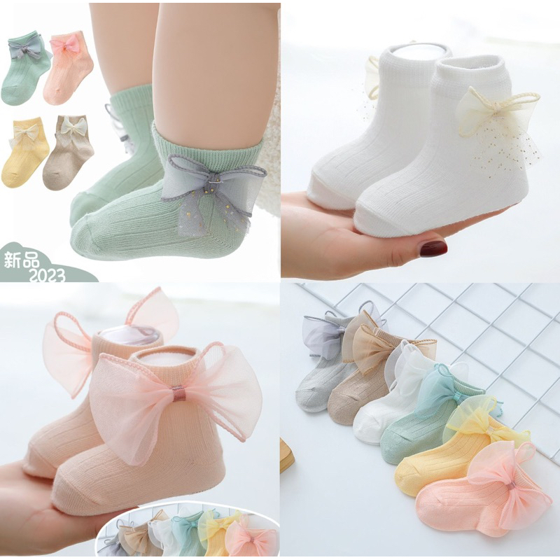 Kaos Kaki Anak Bayi Model Pastel Polos dan Glitter