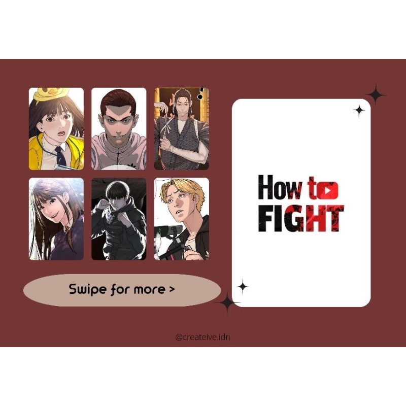[PC UNOFF] Photocard Webtoon HOW TO FIGHT - [text glossy] - #1
