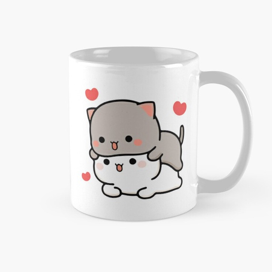Cat peach and goma Huge Coffee Mug V097H