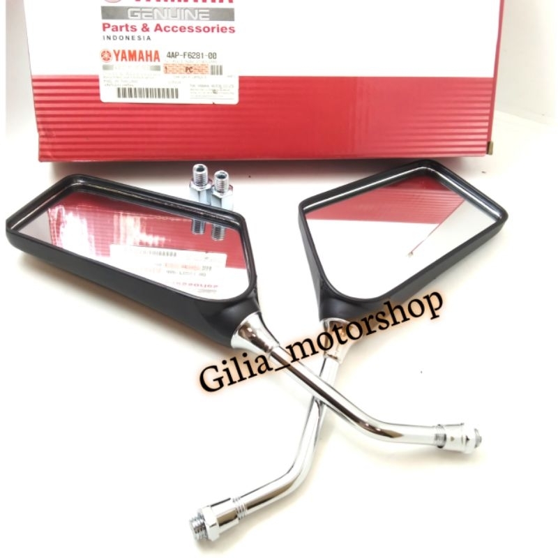 spion Yamaha RX King Alfa gagang chrome mirror Putih Universal Yamaha