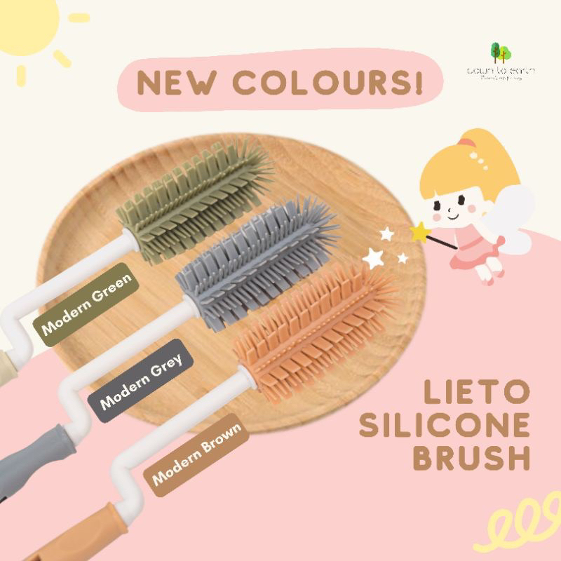 Lieto Silicone Brush Set (3 items) Down to Earth Lieto Brush Sikat Botol Bayi