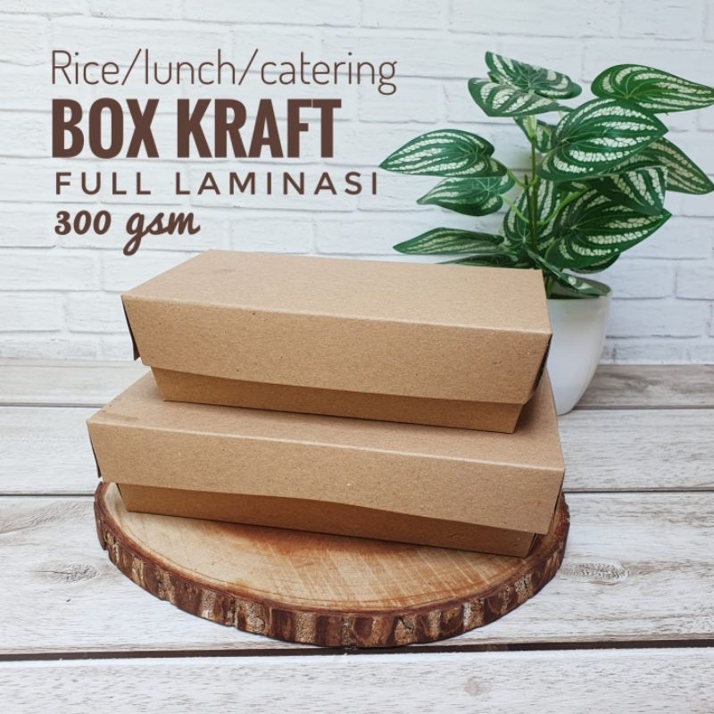 

Dus Nasi Kerdus Kotak Makanan Kertas 300 gsm Paper Catering Takeaway Coklat Tebal Kraft Rice Lunch Box Murah Laminasi
