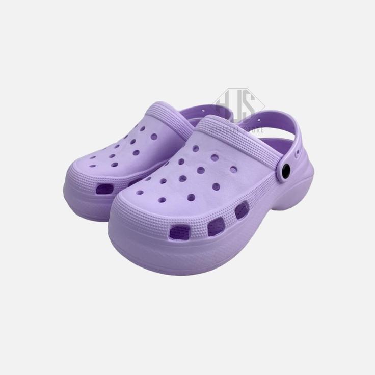 Sandal Wanita Slip On Baim Fuji Polos Viral Jibbitz Sandal CROCS Cewek Sandal Cewek Selop Wedges Platform Phylon Stiker 3D Warna