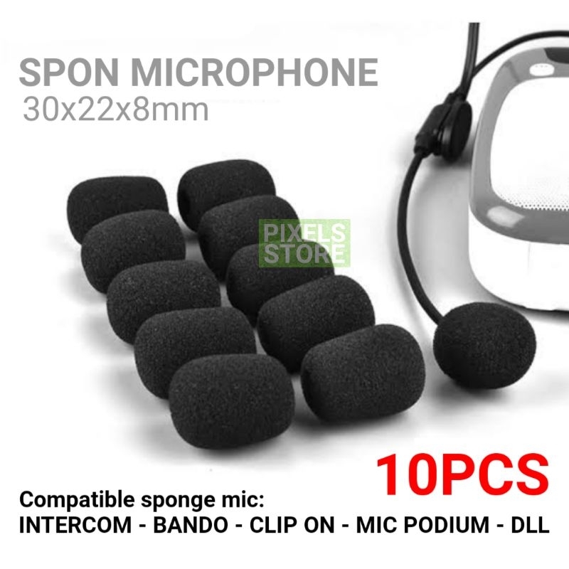 10pcs Busa Spon Mic Gaming Intercom Bando Clip on Headset