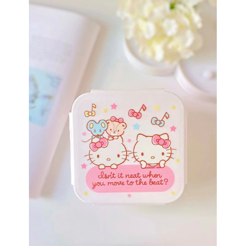 NAOMI - Lunch Box Anak - kotak plastik anti tumpah Tebal - Kid Lunch Box Plastik White - Kotak Plastik Motif Sanrio Tebal - kotak bekal - tepak makan