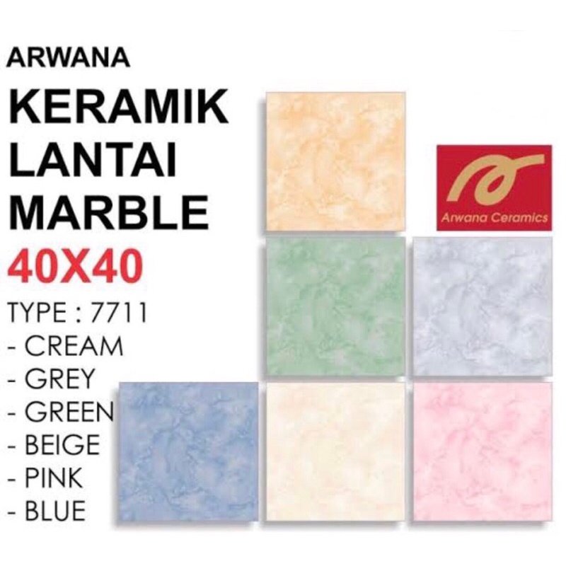 ARWANA TILE KERAMIK TEGEL MARBLE 40x40 AR 7711