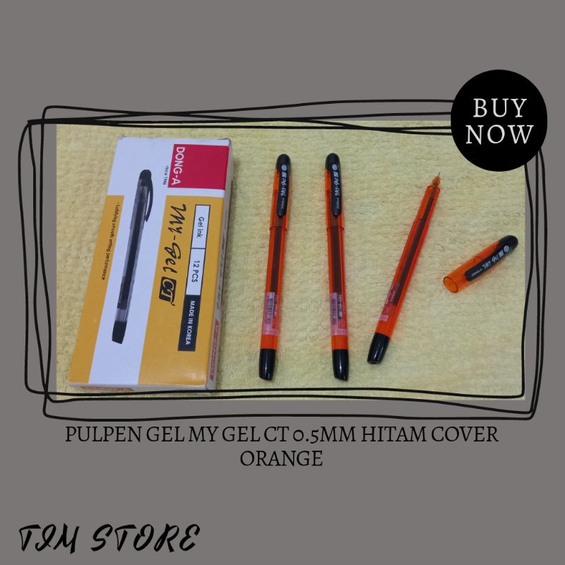 

PULPEN GEL MY GEL 0.5MM HITAM COVER ORANGE