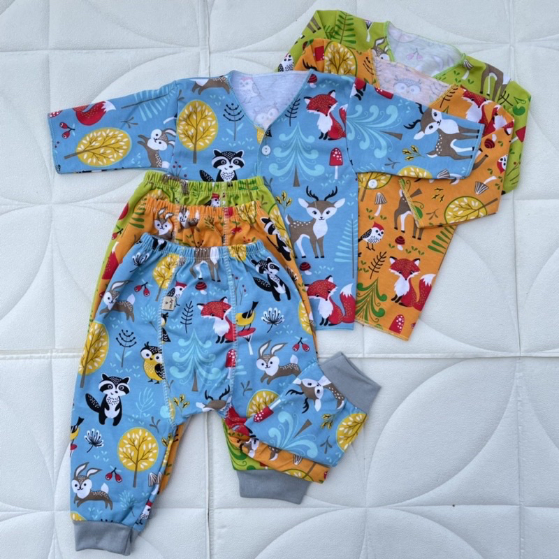 3 PCS Baju Lengan Panjang + Celana Panjang Bayi Bayi Atasan Bayi Baju Newborn Baju Bayi Baru Lahir Gift Bayi Hadiah Lahiran Bayi Baju bayi lengan panjang ASYAM BABY