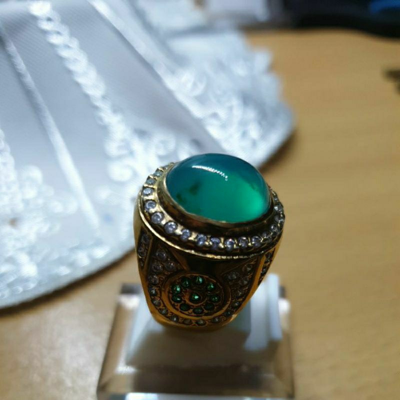 Bacan doko majiko super asli kristal giwang ring perak