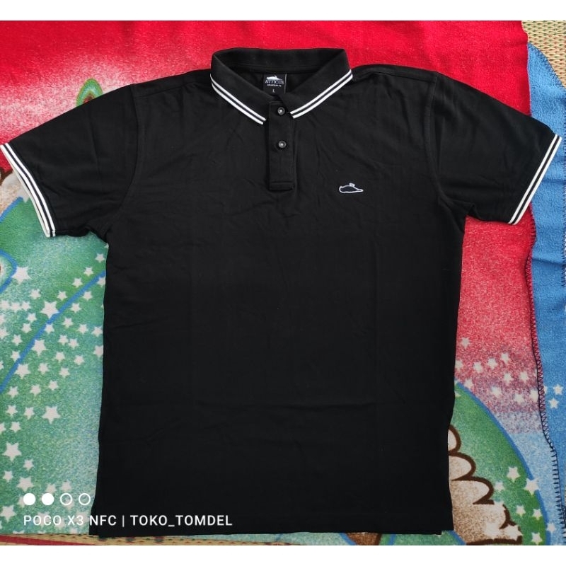 Polo T-Shirt Atticus Black White