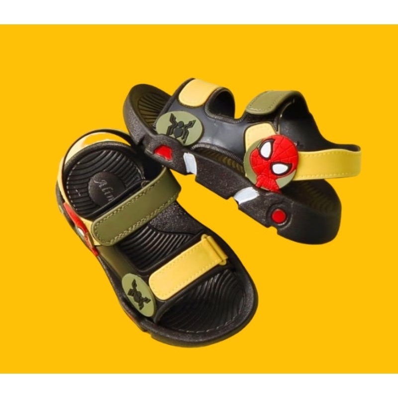 Sandal Anak Spideman Sandal gunung Anak laki laki import Sandal Anak Cowok Velcro