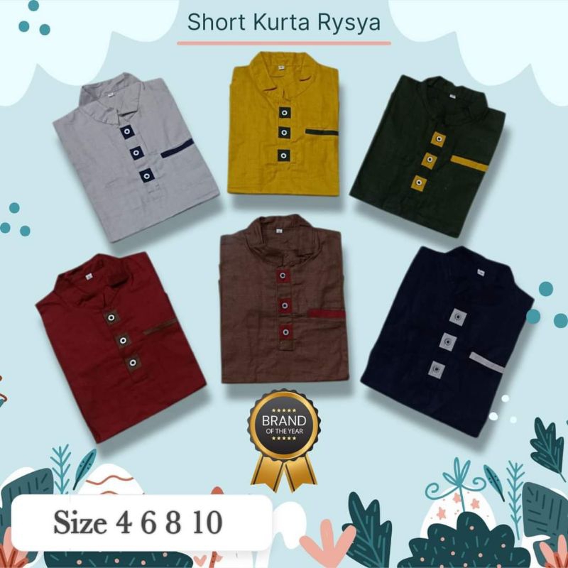 KEMEJA KOKO ANAK TANGGUNG ORI RYSYA KURTA SIGARET UMUR 4-10TH PAKAIAN MUSLIM LEBARAN KEMKO ANAK LAKI LAKI