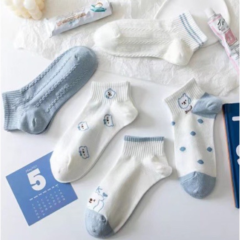 BLUE BEAR SOCKS Kaos Kaki Bear Kaos Kaki Beruang Motif Biru Kaus Kaki Bear