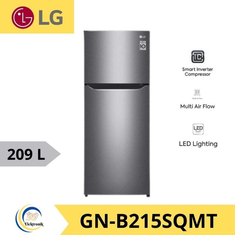 KULKAS LG 2 PINTU INVERTER / GN-B215SQMT / 70 WATT TANPA BUNGA ES