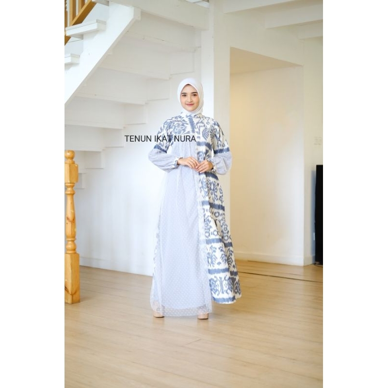 ( READY STOK ) DRESS AURORA HEWAN Couple Tenun Baju Lebaran Baju Kondangan