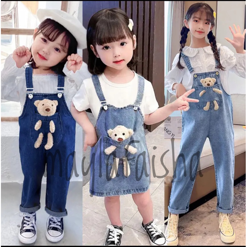 Overall jeans anak usia 1-7 Tahun