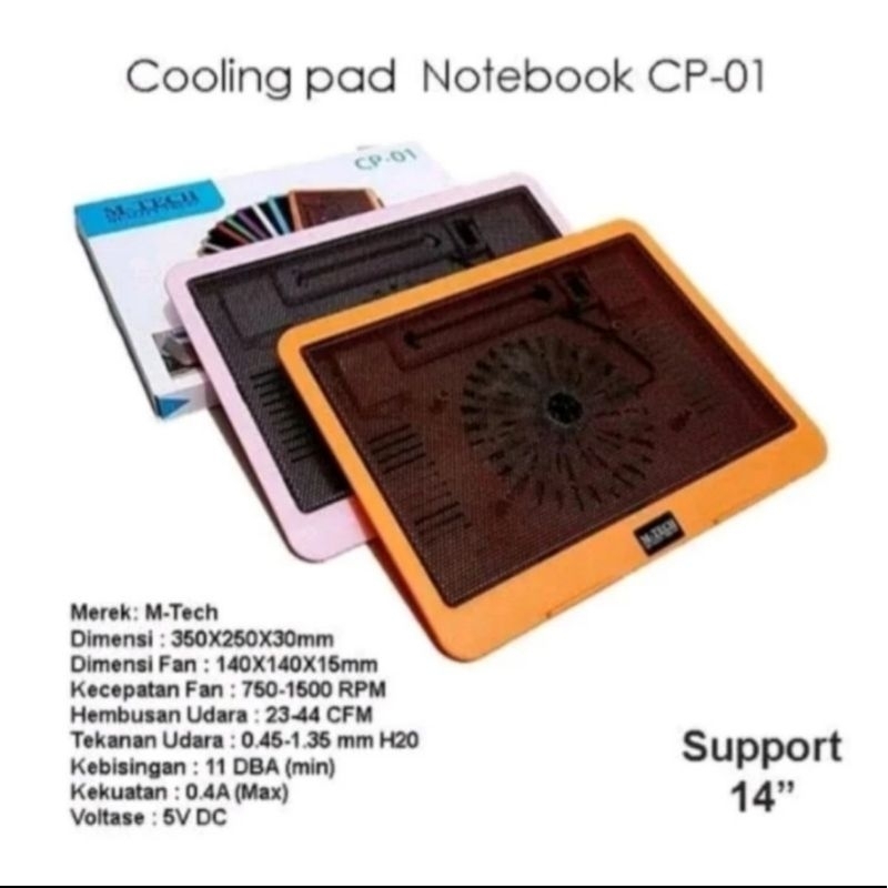 cooling fan M-TECH CP-01 cooler pad pendingin laptop Mtech CP- 01 fan