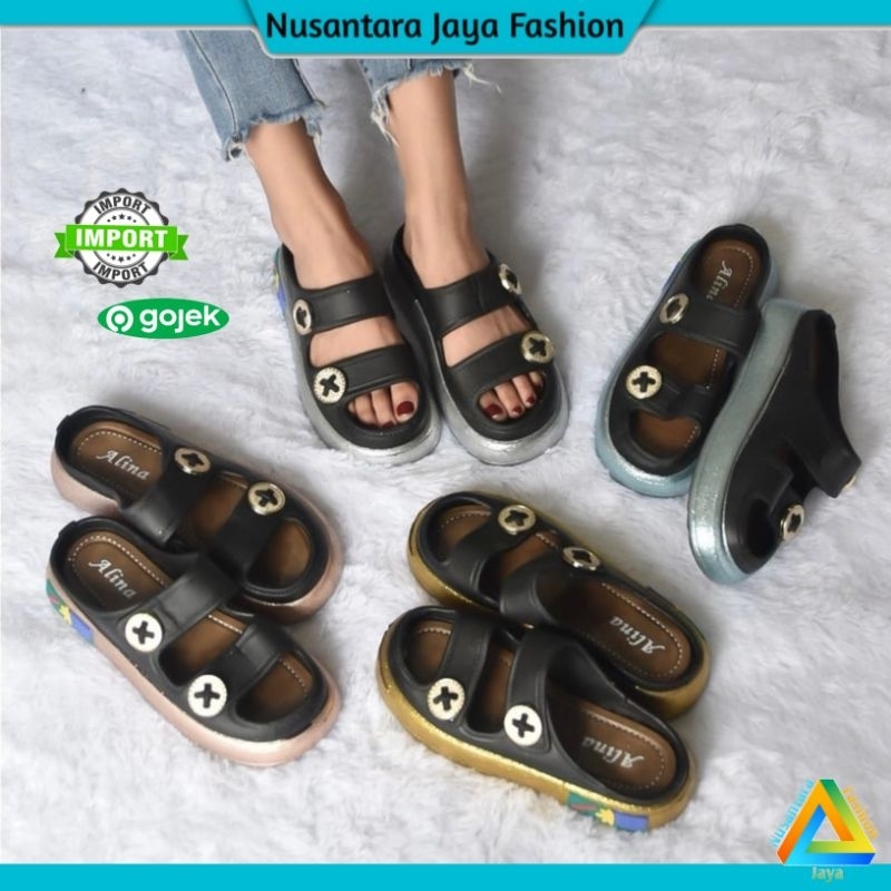 029 Sandal Wanita Ban 2 CUTe Kekinian Terlaris Terbaru