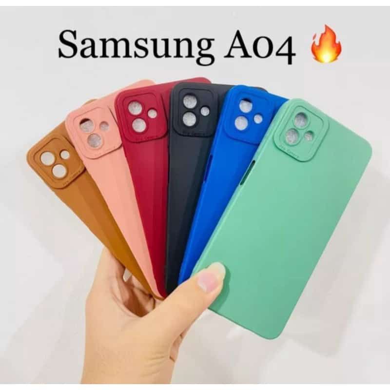 CASE SAMSUNG GALAXY A04 SLIKON CASING SOFTCASE PRO CAMERA MACARON