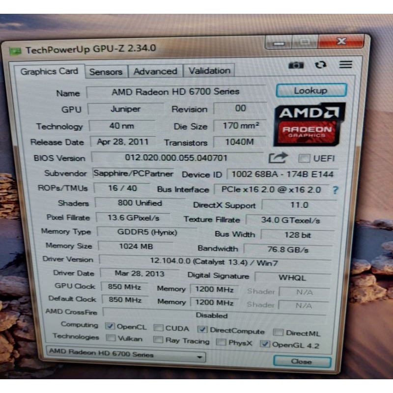Vga Ati Radeon HD 6770 1Gb 128Bit Ddr5