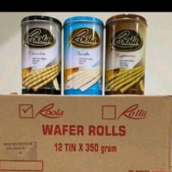 

WAFER ROLL COKLAT / ASTOR ROOLA CHOCOLATE 350GRAM/ ASTOR ROOLA KEMASAN KALENG RASA COKLAT